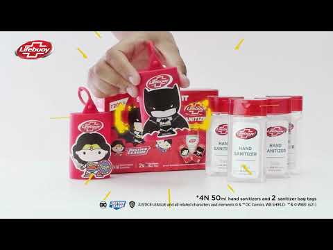 Lifebuoy Hand Sanitizer Super Hero Kit   Superman & Wonder Woman   Anti bacterial 70% Alcohol based