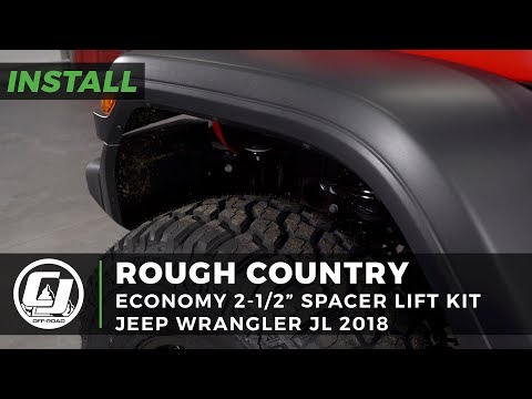2018-2020 2 Door JL Wrangler Rough Country 2-1/2" Economy Spacer Lift Kit w/ Shock Extension install