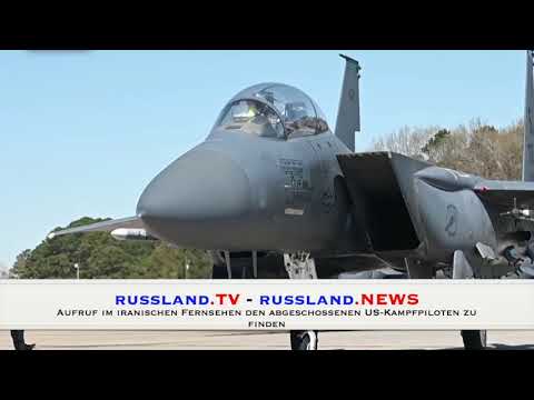 Aufruf im iranischen Fernsehen den abgeschossenen US Kampfpiloten zu finden