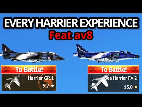 1 MATCH IN EVERY HARRIER IN WAR THUNDER EXPERIENCE (feat the av8’s)