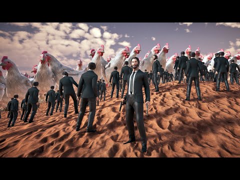 200 JOHN WICK vs 10.000 GIANT CHICKENS | Ultimate Epic Battle Simulator 2 | UEBS 2