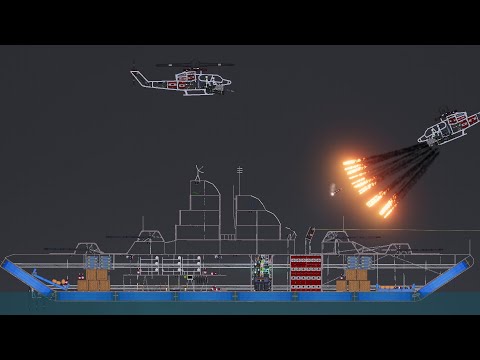 Helicopters attack warships - People Playground
