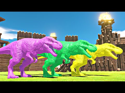 COLORFUL TREX TEAM vs EVERY FACTION - Animal Revolt Battle Simulator #arbs