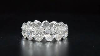 8.12 Carats Natural Oval Cut Diamond Eternity Anniversary Band - GIA Certified