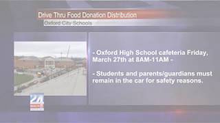 Oxford City Schools Drive-Thru Food Donation Distribution