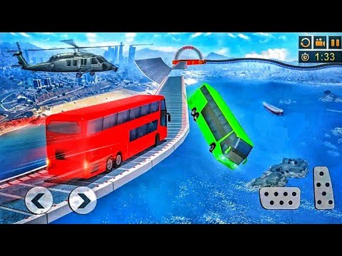 Crazy Bus Stunts Simulator Android game 2021 | Impossible Mega Ramp Bus Simulator Android Gameplay