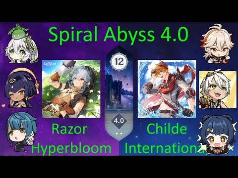 Razor + Candace Hyperbloom / Childe International || 4.0 Spiral Abyss || Genshin Impact