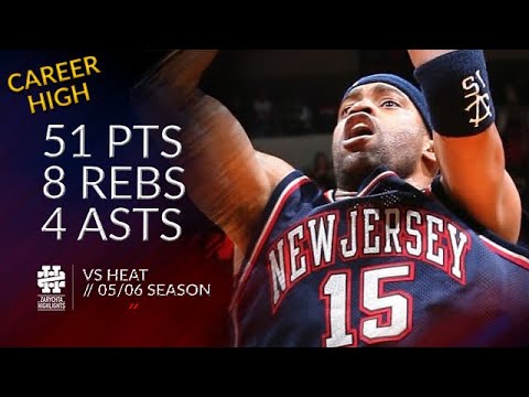 Vince Carter 51 pts 8 rebs 4 asts vs Heat 05/06 season