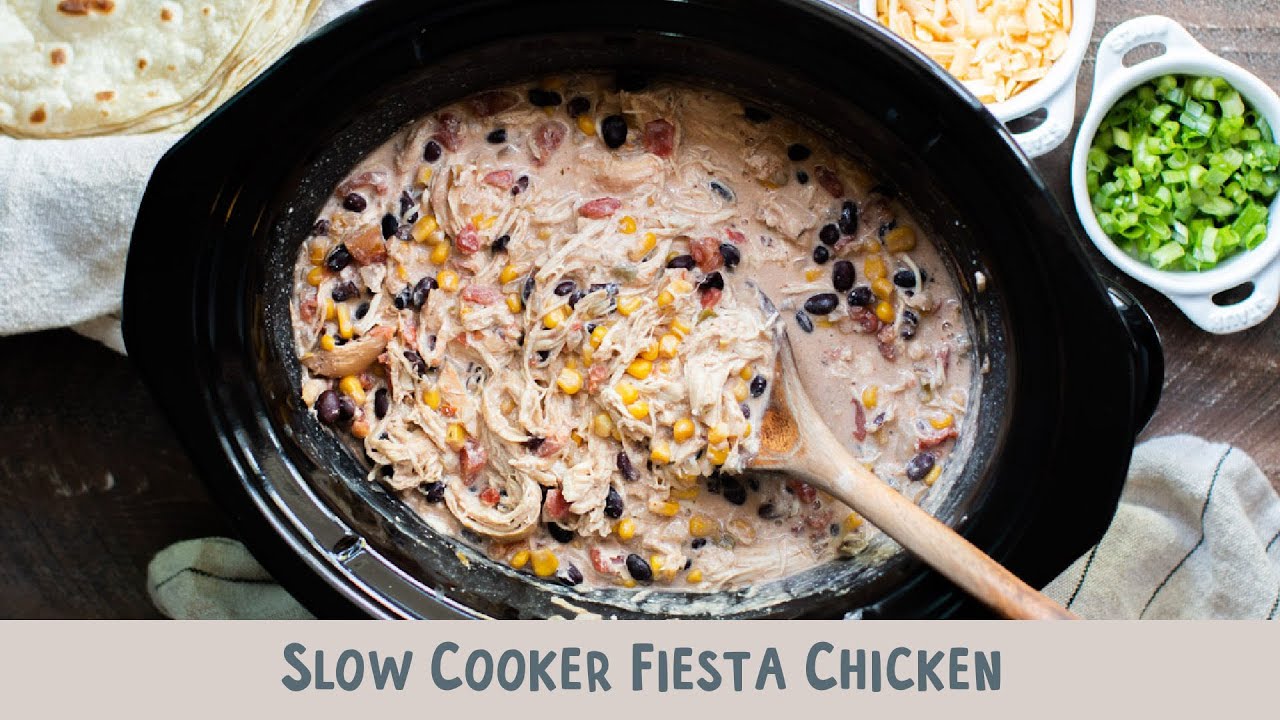 🌟 Easy Crockpot Fiesta Chicken Recipe! 🌶️