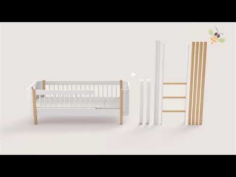 oliver furniture wood mini+ meegroei ledikant 0-9 eiken / wit
