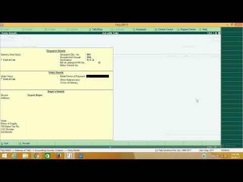 How to Create Export invoice in TallyERP 9 under Bond LUT Terms