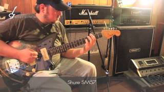 Video thumbnail for Shootout: Shure SM57 vs Shure KSM44 vs Radial JDX vs Palmer PDI-09 by Greg's Guitar Lessons