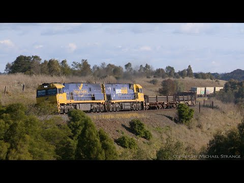 7XM4 Pacific National Steel Train At Murgheboluc Curves - PoathTV Australian Railways