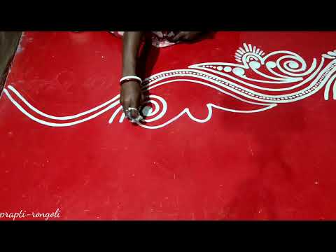🎉Christmas Day🎉 special border rangoli created by prapti rongoli//very small door alpona design//..