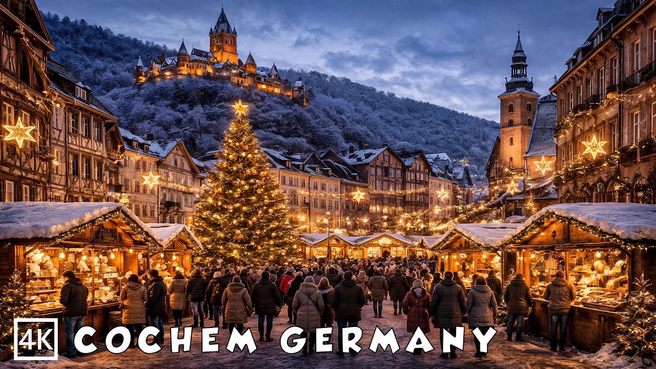 Cochem Germany 🎄Christmas Market Stroll Along the Moselle 2025 4K 🎄