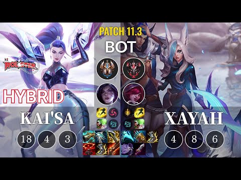 KT HyBriD Kai'Sa vs Xayah Bot - KR Patch 11.3