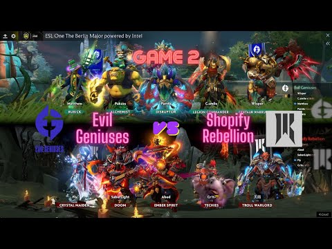 Shopify Rebellion vs Evil Geniuses - ESL One Berlin Major - Lower Bracket - Game 2 - Highlights