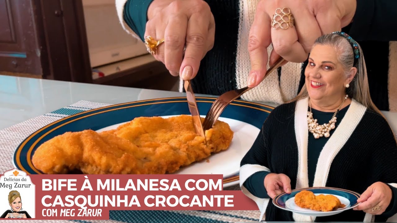 RECEITA BIFE À MILANESA CROCANTE | receita infalível | MEG ZARUR - DELÍCIAS DA MEG