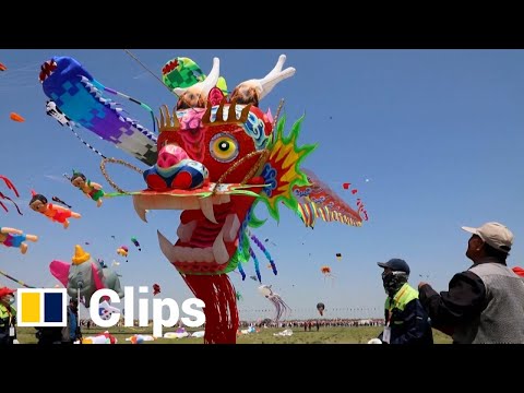 China’s annual kite festival takes off with 280-metre-long ‘dragon’ in the sky