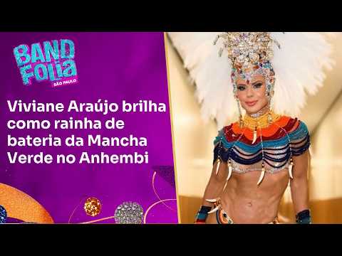 Viviane Araújo brilha como rainha de bateria da Mancha Verde no Anhembi | Band Folia