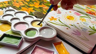 A Month of Painting Spring πΏ Watercolor Florals, Bunnies & Quiet Moments