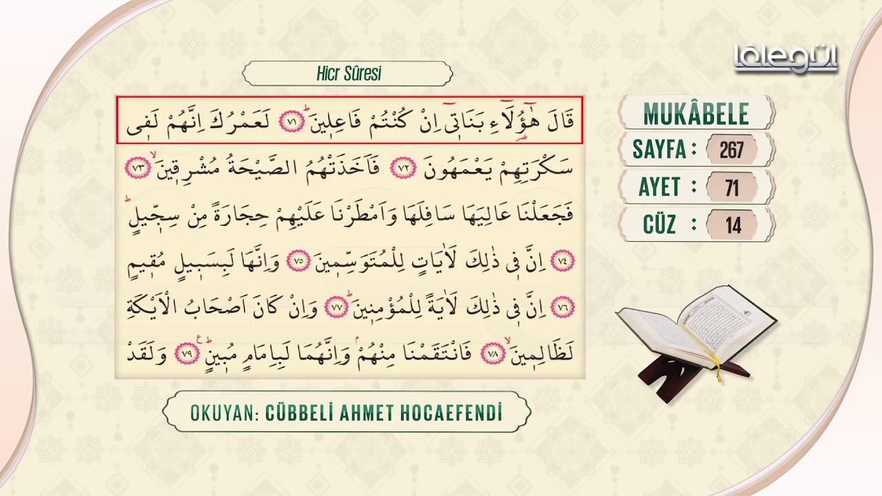 Cübbeli Ahmet Hocaefendi ile Mukâbele 14. Cüz