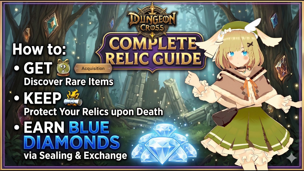DungeonCross Relic Hunter COMPLETE RELIC GUIDE — How to Get, Keep & Earn Blue Diamonds from Relics