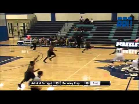 Berkeley Prep #23 Justin Gray knocks down a 3pt shot vs. Admiral Farragut
