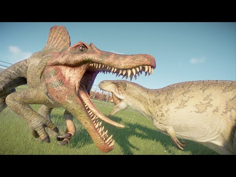 2x Spinosaurus Vs 2x T-Rex Vs 2x Indominus Vs 2x G-Rex - Jurassic World Evolution 2
