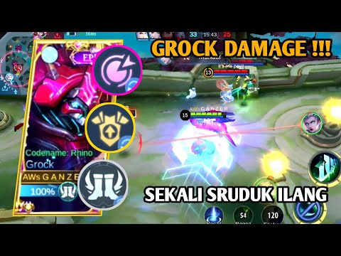 GROCK BUILD DAMAGE EXP LANE !!! COCOK BANGET BUAT TABRAK BACK LINE LAWAN - Mobile Legends