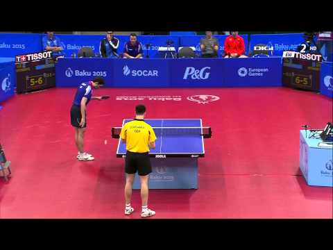 Baku 2015 TT MT semi final Dimitrij Ovtcharov - Emmanuel Lebesson Set 4/2