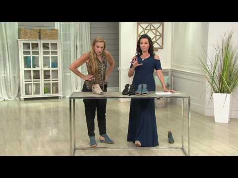 Earth Leather Ruched Peep-toe Wedges - Adina on QVC