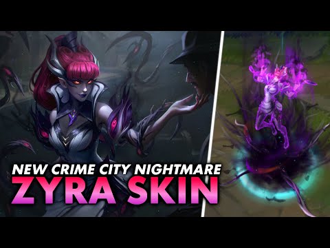 🌃 🌹 *NEW* CRIME CITY NIGHTMARE ZYRA SKIN looks like Evelynn... | Zyra Full PBE Gameplay | Luminum