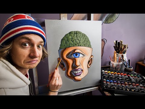 acrylic surreal painting tutorial