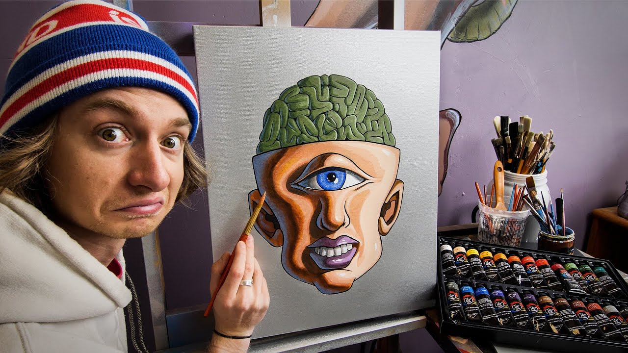 Acrylic surreal painting tutorial