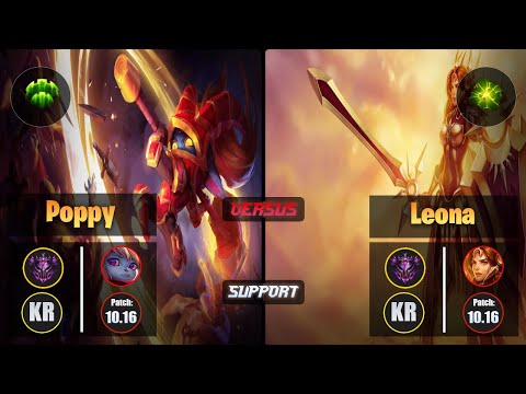 Master POPPY [Guardian] (Support) VS  LEONA - Master KR Patch 10.16