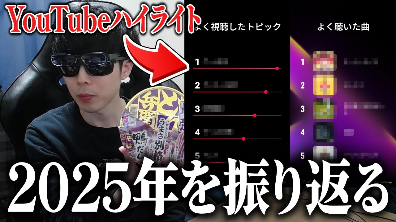 2025年を振り返りながら、『YouTubeハイライト』を見る無職