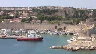 preview picture of video 'The Port of Rhodes, Rhodes Town, Rhodes, Greece - July 2013'