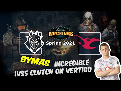 Bymas incredible 1vs5 clutch on Vertigo, G2 vs mousesports, DreamHack Masters Spring 2021