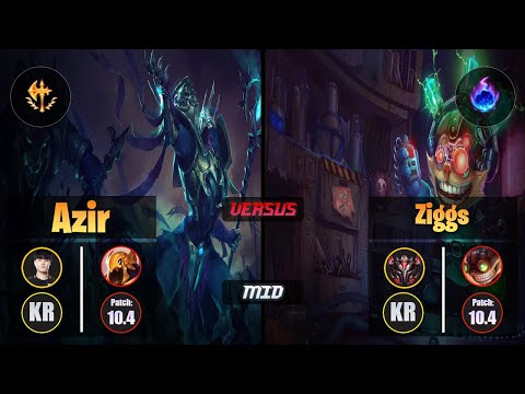 Tempt AZIR (Mid) [Conqueror] VS ZIGGS - Grandmaster KR Patch 10.4