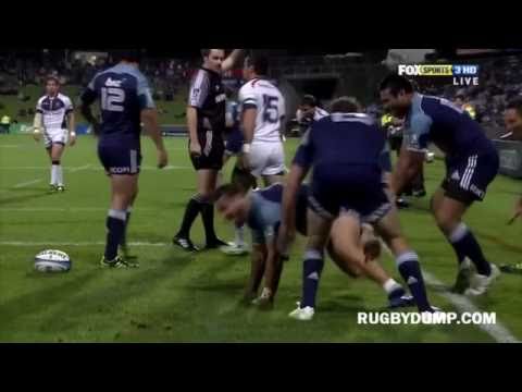 Rene Ranger's try celebration against the Rebels