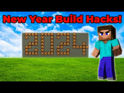 New Year Minecraft Build Hacks! FIREWORKS + 2024