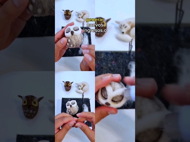 Vídeo relacionado con Én Gry & Sif - Colgantes de fieltro con forma de búhos pequeños, fieltro a mano, 3 unidades, color marrón