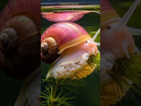The snail egg laying process is extremely eye-catching.