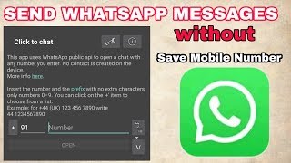 how to chat whatsapp without saving contact number | how to send whatsapp message unknown mobile no