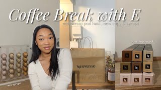 Huge Nespresso pod restock (original line) new Monin syrups and chic glasses | Coffee Break With E☕️