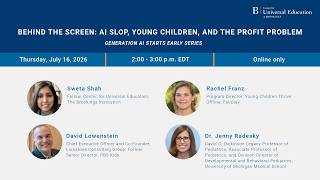 Thumbnail for Behind the screen: AI slop, young children, and the profit problem