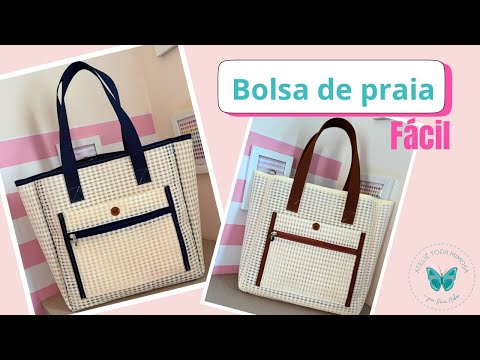 Bolsa de praia simples e linda - Passo a passo! #costura #artesanatofacil