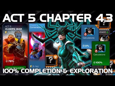 Act 5 Chapter 4.3 100% Completion & Exploration (Hela Boss) | Marvel Contest of Champions