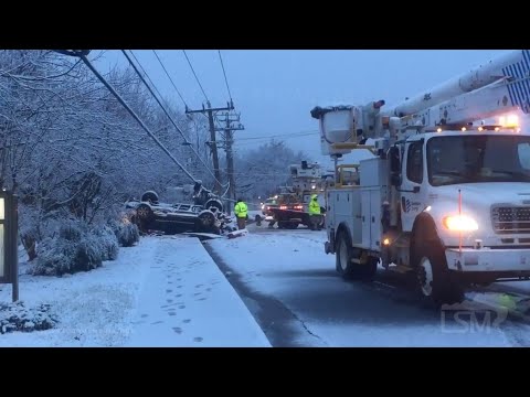 02-07-2021 Charlottesville, VA - Rollover Accident and Road Closures in Heavy Snowstorm